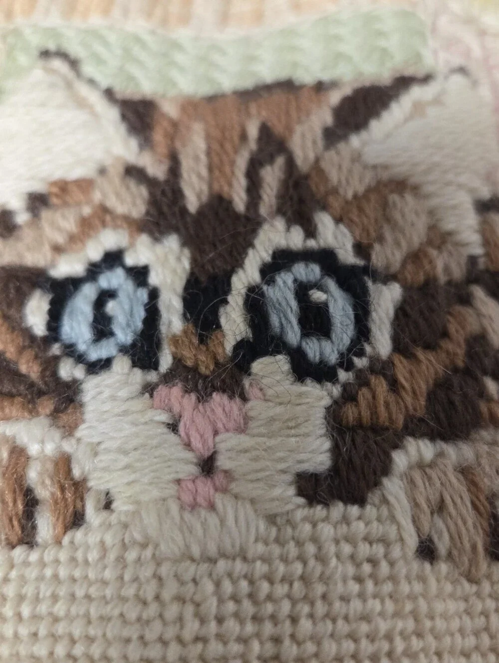 Creative Expressions Needlepoint Peek A Boo Kitten 1981